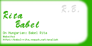 rita babel business card